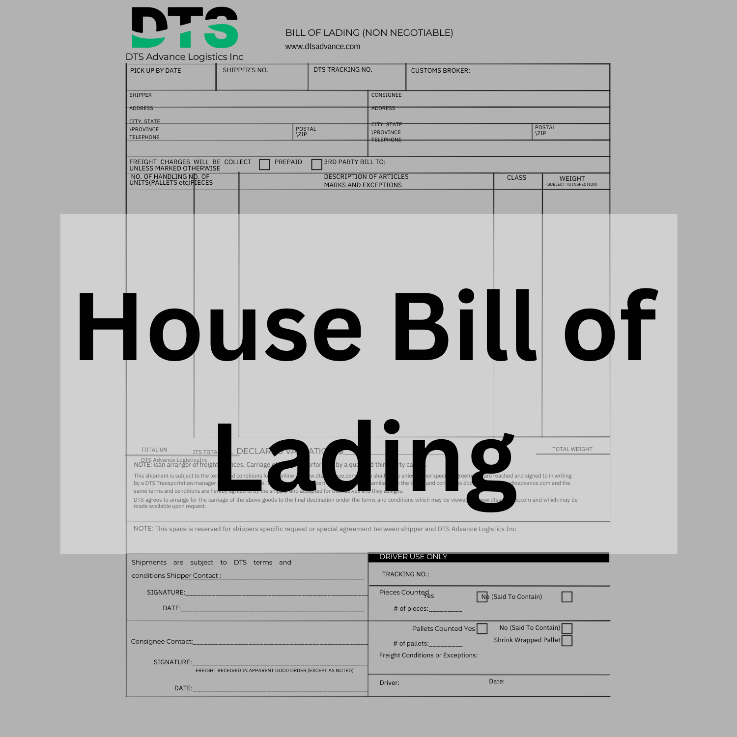 House Bill of Lading
